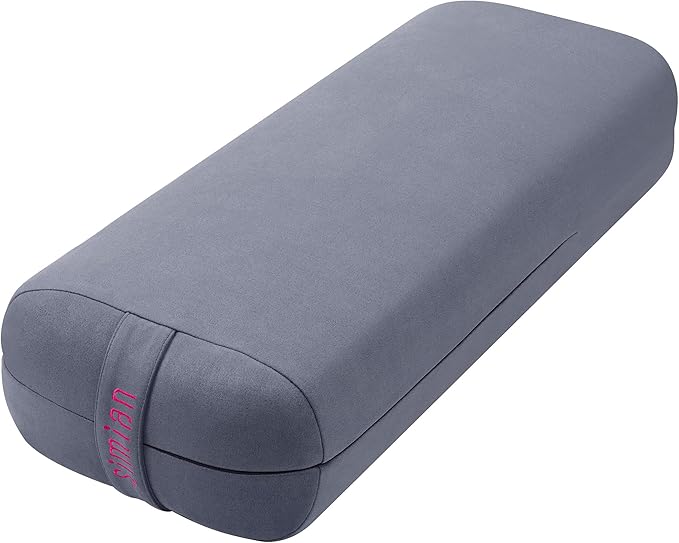 Simian Premium Meditation Bolster - Rectangular Support Cushion with Velvet Cover, Washable, for Restorative & Yin Yoga