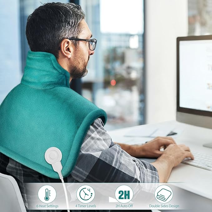 Neck Shoulder Heating Pad Gift for Back Pain Relief, Electric Weighted Heat Pads for Cramps, Leg and Foot, Gifts for Christmas, Mothers Day, Fathers Day, Birthday, Women, Men, Mom, Dad