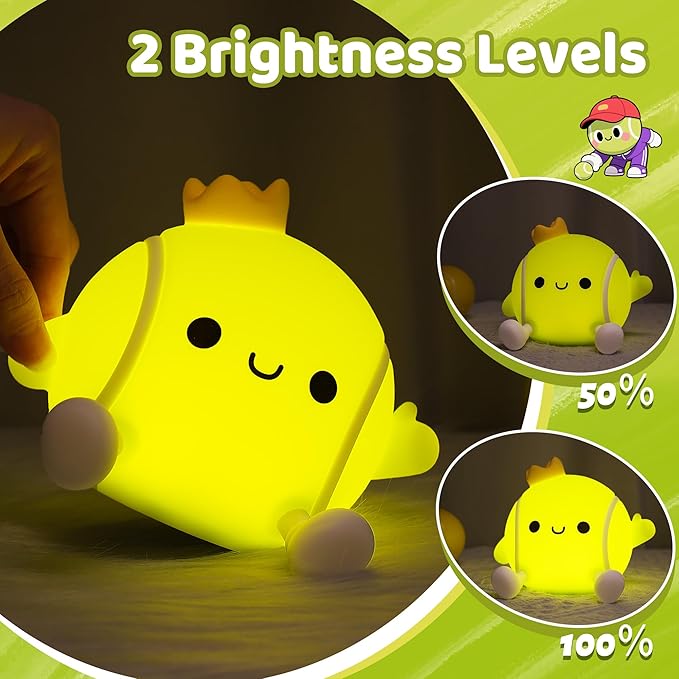 Attivilife Tennis Night Light, Tennis Ball Gifts for Kids, Rechargeable Nursery Bedroom Table Decor Dimmable LED Touch Lamp, Birthday Graduation Christmas Gift for Baby Boy Girl Teen Adult Athlete - Bloomnest