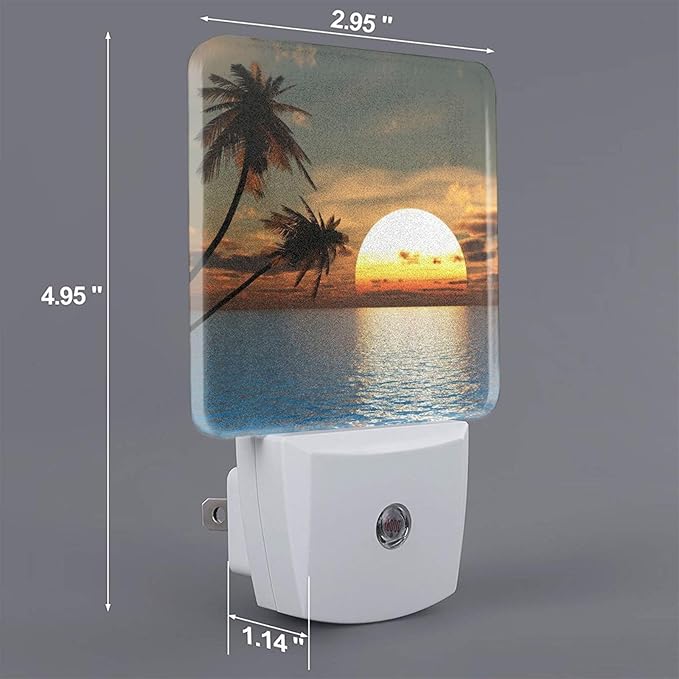 Led Night Light, Sunset Palm Decorative Plug in Nightlights,with Smart Auto Dusk to Dawn Night Light for Bedroom, Kitchen, Nursery, Bathroom - Bloomnest