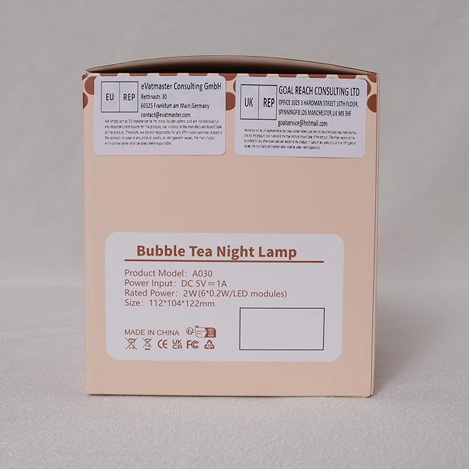 YuanDian Boba Bubble Tea Night Light, Cute Silicone Lamp Gift for Kids Girls Boys, Bedroom Decor for Christmas Birthday - Toddler Safe Kids Room Accessories - Bloomnest
