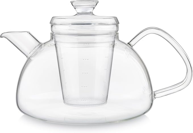 Teabloom Innovative Filtered Borosilicate Glass Teapot With Microdot Whole Leaf Tea Glass Infuser, 40 ounces – A Pure & Immersive Tea Experience – Tea Purist's Choice - Bloomnest