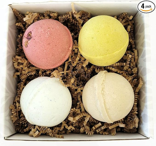 Legends Creek Farm, Goat Milk Botanical Bath Bomb Bundle, Shea Butter & Sunflower Oil, Hydrate and Relax, 18 Oz Total (4-Pack) (Madagascar Vanilla, Sandalwood Patchouli, Wild Jasmine Rose, & Lavender) - Bloomnest