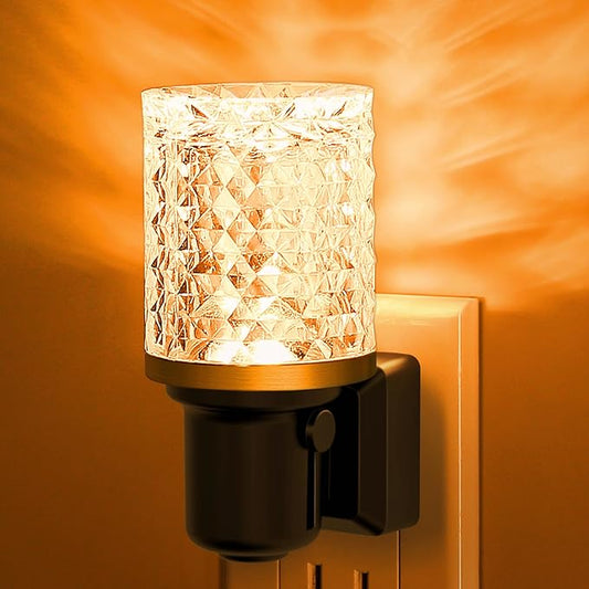 JandCase LED Night Light Amber, Dimmable Night Lights Plug into Wall, Modern Nightlight with Auto On Off Light Sensor, Amber Night Light 0-100LM Brightness for Bathroom Hallway Bedroom Decor - Bloomnest