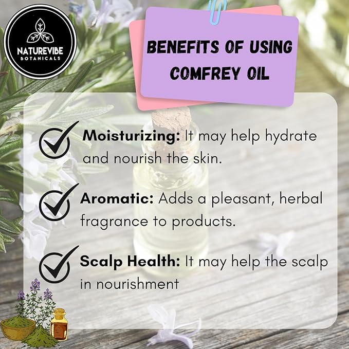 Naturevibe Botanicals Comfrey Oil 32 Ounces | 100% Pure and Natural | Great for Skin Care and Hair Care - Bloomnest