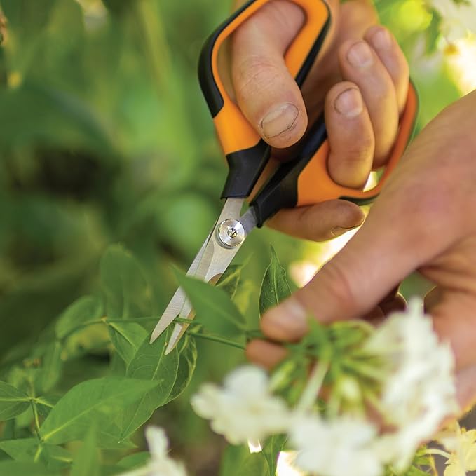Fiskars Comfort Loop Pruning Snips, Garden Gifts for Women, Extra Large SoftGrip Handle, Yard and Garden Tools 7", Orange/Black - Bloomnest