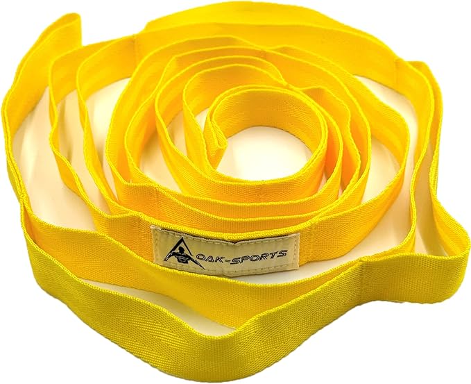 Stretching Strap Yoga Strap with Loops, Stretch Straps for Physical Therapy, Non-Elastic Exercise Strap for Pilates, Dance and Gymnastics with Workout Guide - Bloomnest