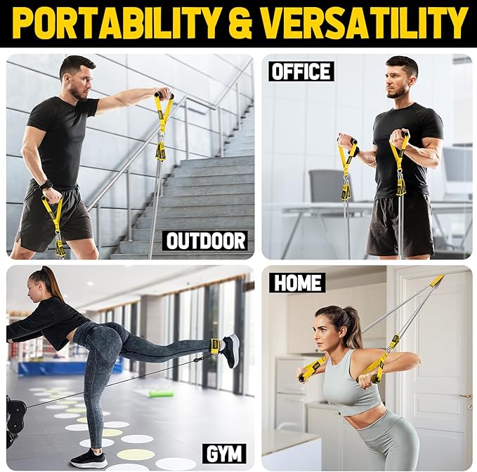 WALITO Resistance Bands Set - Exercise Bands with Handles, Door Anchor, Legs Ankle Straps, for Heavy Resistance Training, Physical Therapy, Muscle Training, Yoga, Home Workouts, Gym - Bloomnest