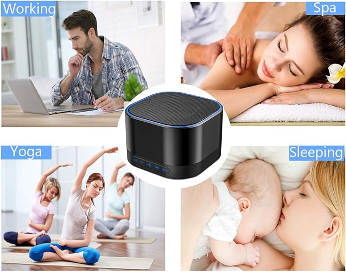 Magicteam Sound White Noise Machine with 20 Non Looping Natural Soothing Sounds and Memory Function 32 Levels of Volume Powered by AC or USB and Sleep Sound Timer Therapy for Baby Kids Adults - Bloomnest