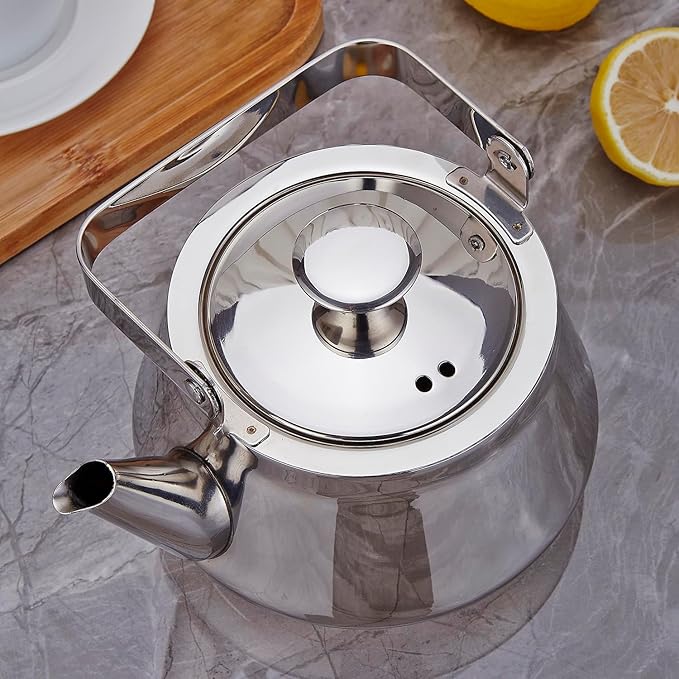 SANQIAHOME 1.3 Quart stainless steel teapot with Infuser A modern, minimalist style