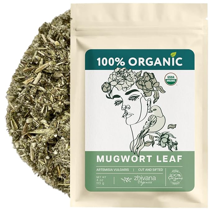 Mugwort Tea Organic Loose Leaf (4oz) – Mugwort Herb - Artemisia Hierba Seca Organica – Dried Mugwart Leaves - Bloomnest