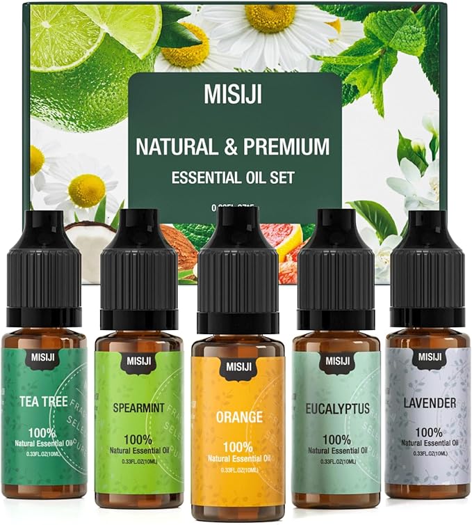 Essential Oils for Diffuser for Home, Top 5 Aromatherapy Oils,Candle&Soap Making,10ml（Orange, Lavender, Peppermint, Eucalyptus, Tea Tree） - Bloomnest