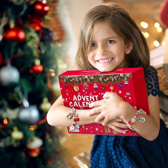 Advent Calendar 2025, 24 Piece Christmas Bath Bombs for Kids, 24 Days of Surprise Bath Bombs for Kids with Christmas Themed Jewelrys Inside