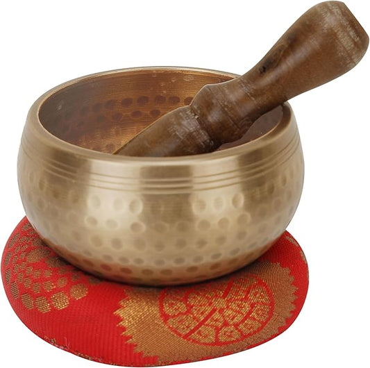 Tibetan Singing Bowls Set - Meditation Sound Bowl Stress Relief Tool and Spiritual Decor for Yoga Mindfulness, Healing & Chakra balancing Relaxation by Himalayan 3.5" Marubhumi