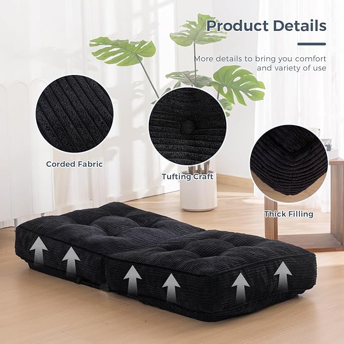 MAXYOYO Adjustable Floor Chair, Single Couch Recliner, Gaming Floor Meditation Chair with Tufted Cushion, Comfortable and Versatile Seating Lounge Couch for Adults - Bloomnest