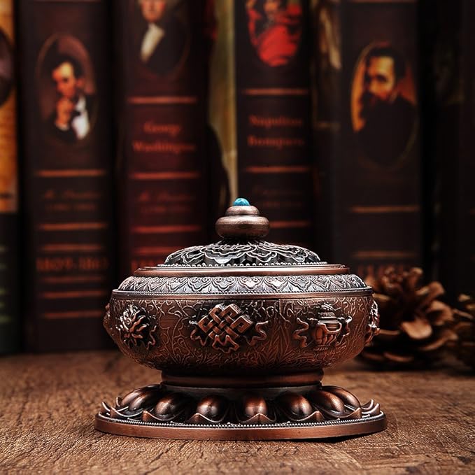 Incense Holder Burner Tibet Lotus Copper Alloy(Stick/Cone/Coil Incense) - Bloomnest