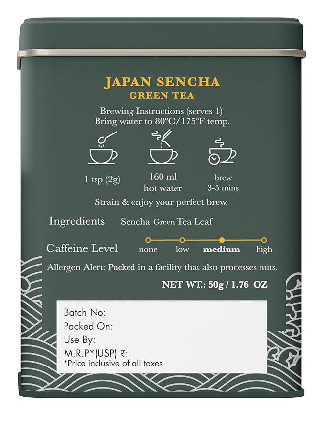 Luxmi Estates - Japanese Sencha Green Tea - 50g (25 cups) | Authentic Japanese Sencha Tea by First Leaves | Mild, Rich & Refreshing Premium Tea - Bloomnest