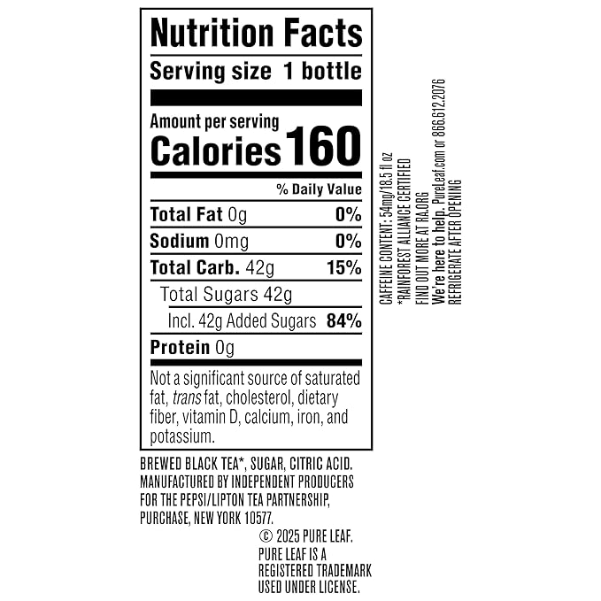 Pure Leaf Iced Tea, Sweet Tea, Real Brewed Tea, 18.5 Fl Oz Bottles (Pack of 12) - Bloomnest