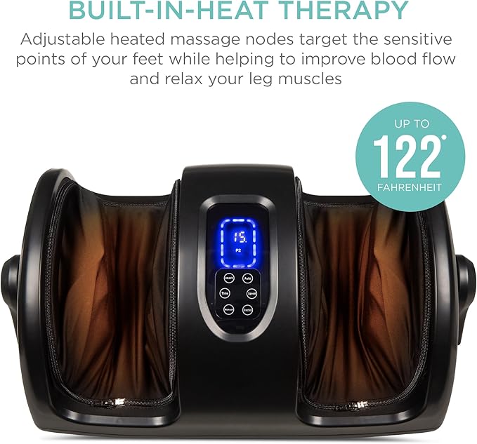 Best Choice Products Heated Shiatsu Foot Massager for Pain Relief, Plantar Fasciitis, Neuropathy, Blood Circulation w/Compact Design - Satin Black - Bloomnest
