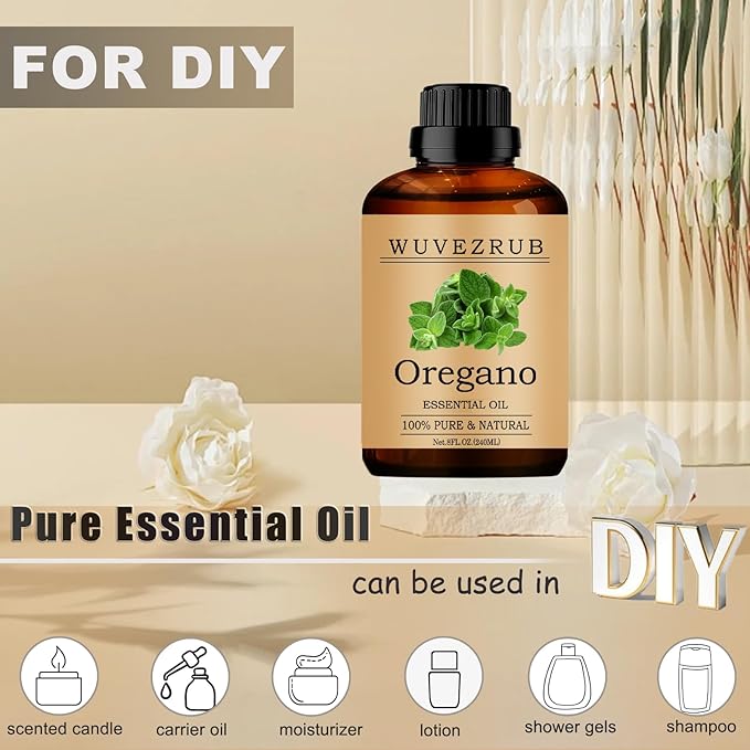 Oregano Essential Oils, 240ML Pure and Natural Essential Oil for Aromatherapy Diffuser - Oregano /8 Fl Oz - Bloomnest