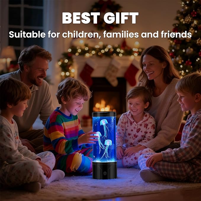 7 Color Jellyfish Lamp, Quiet Jelly Fish Night Light with USB and Battery Power,Relax Mood Aquarium Autism Fidget Sensory Birthday Christmas Gift for Kids Teen Men Women Home Office Table Room Decor - Bloomnest