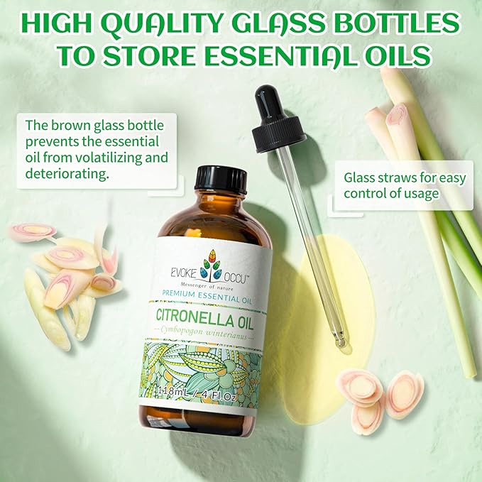 EVOKE OCCU Citronella Oil for Cleaning, Air Freshening, Add to Spray and Diffuser - 4 Fl Oz - Bloomnest