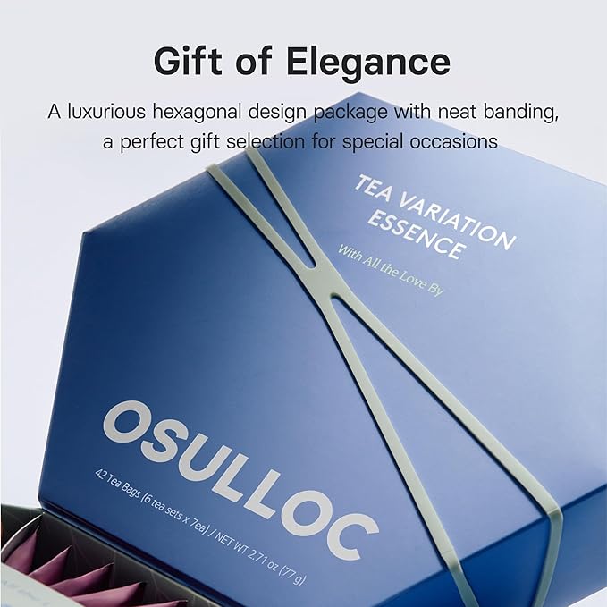 OSULLOC TEA VARIATION ESSENCE (42 Count, 6 Types x 7 ea), Premium Tea Gift Set, Special Thank You Card attached - Bloomnest