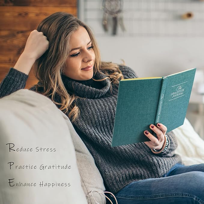 The Gratitude Journal, manifestation journal, Daily Journal with Prompts for Affirmation, Happiness, Mindfulness, Positivity, Wellness, Undated Journal for Women & Men(8.5 * 5.5 inches)