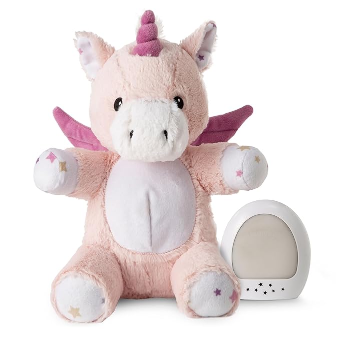 Cloud b LoveLight Buddies Sound Machine with White Noise, Soothing Lullabies & Gentle Nightlight | Voice Recorder | USB Rechargeable | Adjustable Settings & Auto-Shutoff | Lily The Unicorn - Bloomnest