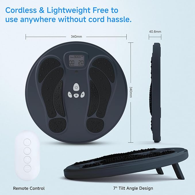 FDA Cleared - Electronic Muscle Stimulator for Neuropathy Foot Leg Massage, EMS Foot Massager for Pain Relief & Muscle Relaxation, PMS/TENS Feet Stimulator for Circulation, for Dad Mum Elder Gifts - Bloomnest