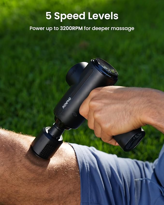 RENPHO Active Thermacool 2 Massage Gun with Heat and Cold Therapy, Professional Deep Tissue Handheld Massager with Carry Case, Percussion Body Muscle Masajeador for Men Women Athletes Back - Bloomnest