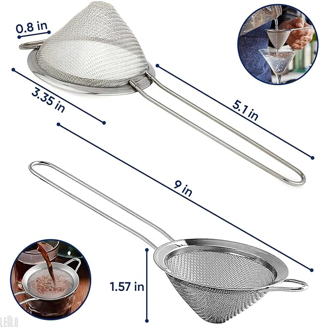 Fine Mesh Strainer with Handle – 3.3" Tea Strainer for Loose Tea Leaves and Coffee, Stainless Steel Tea Infuser with Handle – Good for Brewing Tea and Coffee - Bloomnest