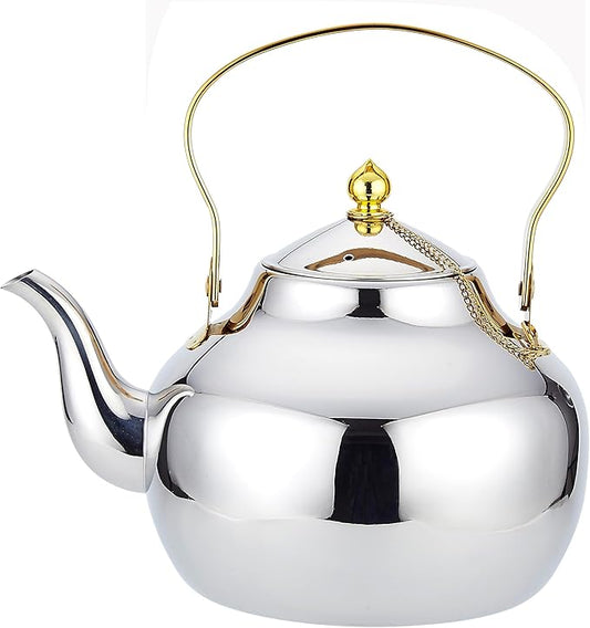 SANQIAHOME 2.1 Quart Stainless Steel Teapot With Infuser,Tea Kettle For Stove Top Minimalist Style