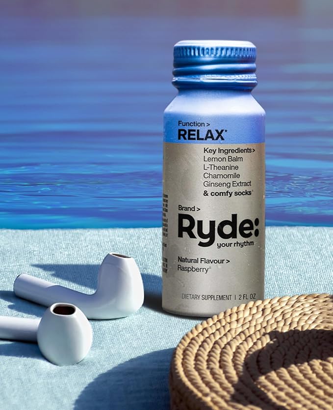 RYDE: Discovery Pack | Energize, Focus & Relax Shots | Green Tea Caffeine, Taurine, Ginseng, B Vitamins, L-Theanine, Lemon Balm, Chamomile | 0 Calories, 0 Sugar | Variety Pack – Try Them All (6 Pack) - Bloomnest