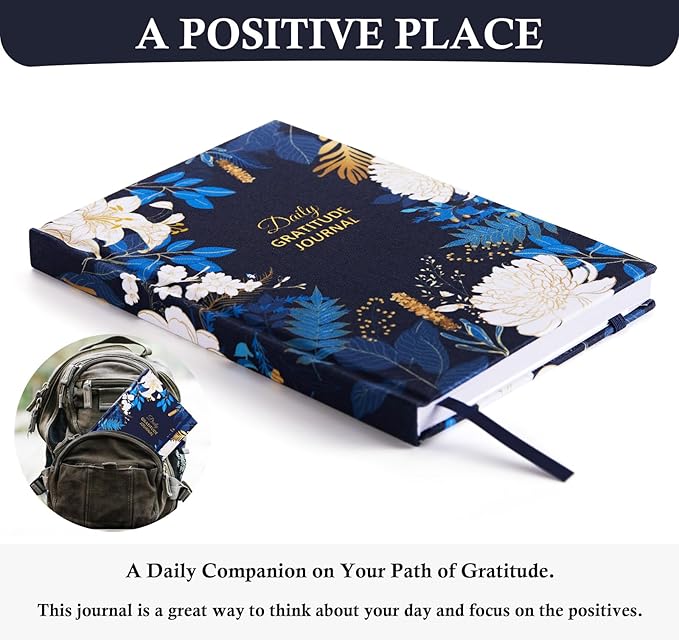 Gratitude Journal with 4 Inspirational Stickers: Undated Daily Gratitude Journal for Women and Men - More Happiness, Affirmation, and Mindfulness in A Few Minutes with Prompts & Quotes Floral - Bloomnest