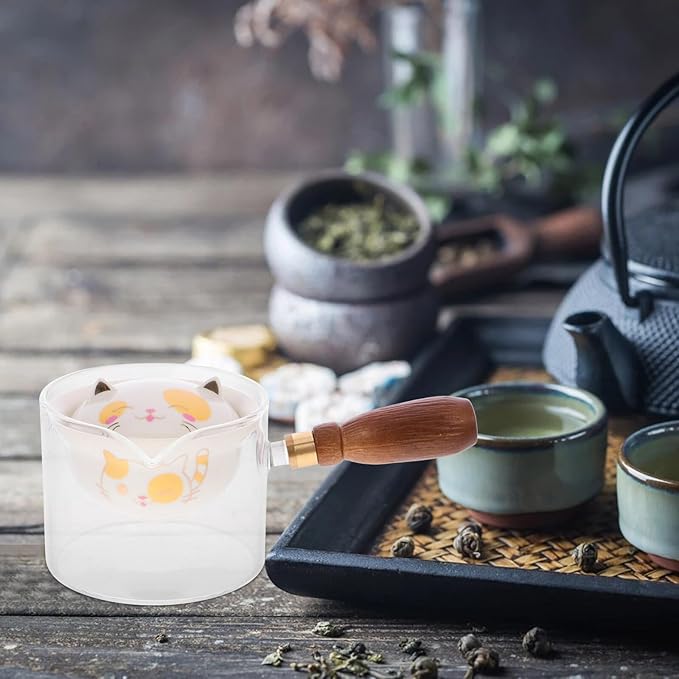 Ceramic Teapot Rotating Side Handle for Smooth Pouring Small Capacity Household Tea Pot for Brewing Loose Leaf Tea Easy to