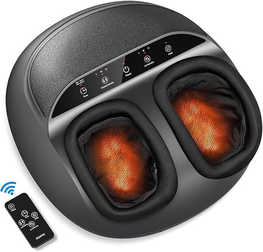 RENPHO Shiatsu Foot Massager with Heat, Feet Massager for Neuropathy Plantar Fasciitis Relief, FSA Eligible, 3 Heat Levels Foot Massage with Wireless Control, Size 13