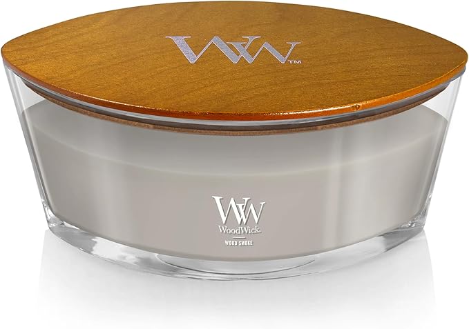 WoodWick Wood Smoke Holiday Candle Gifts for Women and Men, 16 oz Ellipse Candle with Crackling Wick - Bloomnest