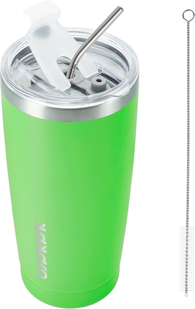 BJPKPK 20oz Tumbler with Lid and Straw Stainless Steel Tumbler Cup Vacuum Insulated Double Wall Travel Coffee Mug,Green - Bloomnest