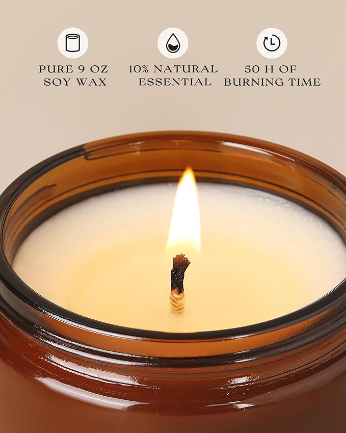 AOOVOO Hello Winter Candle - Large Pine Scented Soy Wax Aromatherapy Candle, 9 oz - Bloomnest
