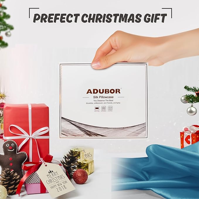 Adubor 100% Silk Pillowcase - Mulberry Silk Pillow Cases, 23 Momme 6A Grade Fibers, Silk Pillow Case for Hair and Skin Health, with Hidden Zipper (Queen 20''x30'', Peacock Blue, 1PC) - Bloomnest