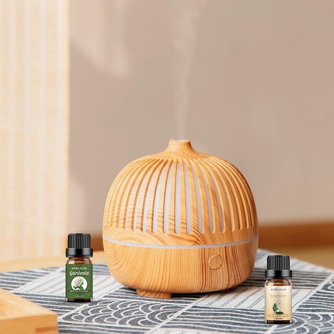 Sedbuwza Gardenia Jasmine Essential Oil Set, Gardenia Fragrance Oil Jasmine Scent Oil Set for Diffuser, Aromatherapy, Massage, Soap, Candle Making 2 x 10 ml Sedbuwza