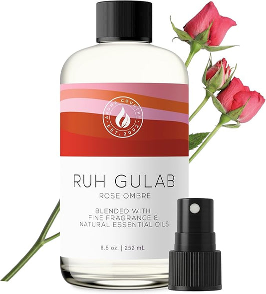 Aroma Country Ruh Gulab Diffuser Oil - Luxury Essential Oils for Diffuser Refill & Air Freshener Room Spray - Long-Lasting & Natural Home Fragrance, Damask Rose Scented Oil for Diffusers (8.5 Fl. oz) AromaCountry