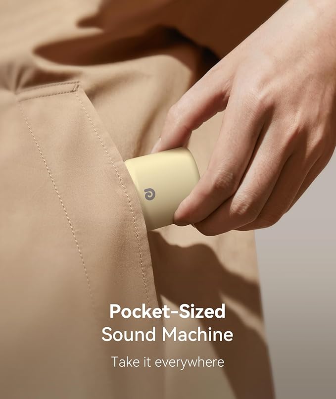 Dreamegg Travel White Noise Machine - Portable Sound Machine for Baby Adults, Travel Sound Machine for Sleep, 16 Nature Sound, Timer, White Noise Machine for Sleeping Gift, Butter