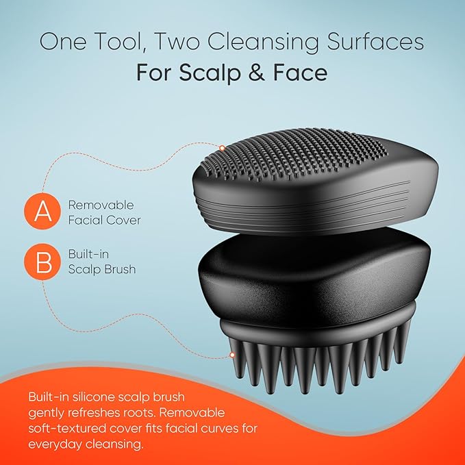 EKZ Sonic Vibrating Scalp Massager Shampoo Brush: Electric Silicone Hair Scrubber for Deep Scalp Clean, Dandruff Removal, Exfoliation, Stress Relief & Hair Growth –Suitable for Women, Men, Kids & Pets EKZ