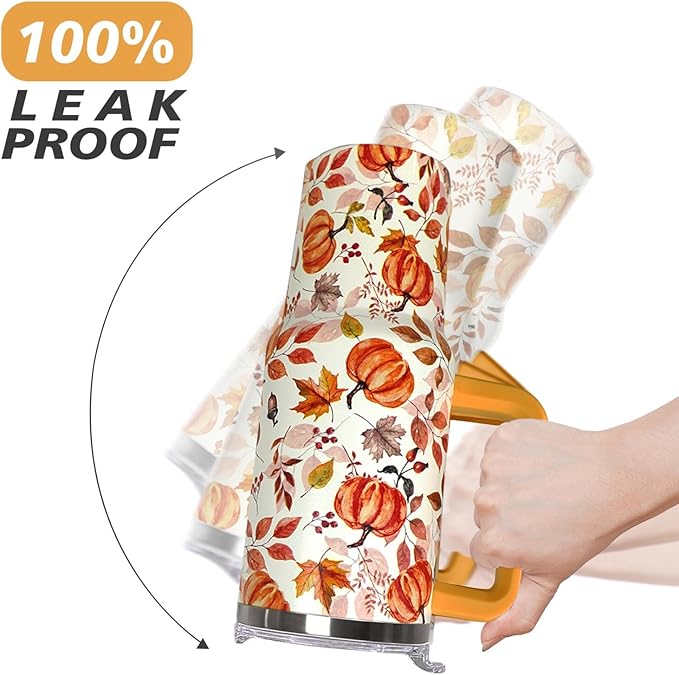 Ceovfoi 40 oz Fall Pumpkin Tumbler Insulated Stainless Tumbler, Autumn Travel Coffee Cup Water Bottle, Fall Stuff Decor Accessories - Bloomnest