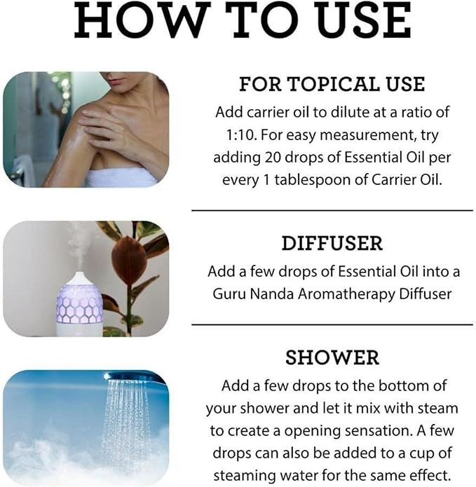 GuruNanda Sleep Essential Oil Set (Pack of 3 x 0.34 Fl Oz) - 100% Pure, Natural & Undiluted Cedarwood, Frankincense & Lavender Aromatherapy Oils for Diffuser - Perfect for Massages & DIY Recipes - Bloomnest