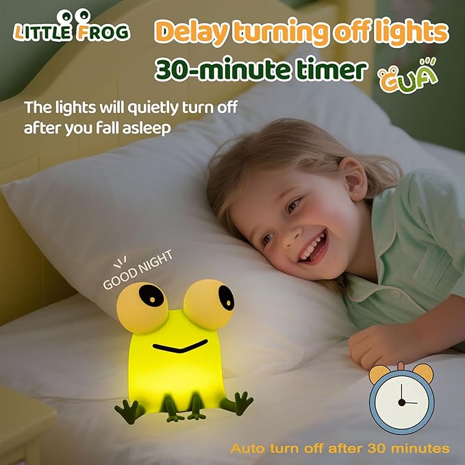 DREAMING MY DREAM Frogs Night Light,Dimmable Silicone Animal Nursery Night Light,Frogs Lamp Decor for Kids Room Bedroom,Birthday Christmas Unique Gift for Kids boy GirlsFrogs - Bloomnest