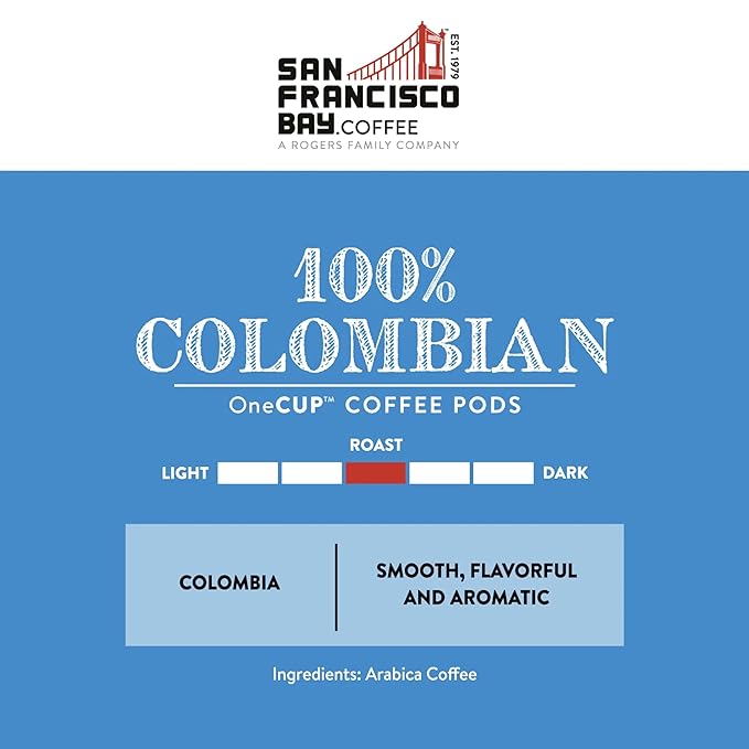 San Francisco Bay Compostable Coffee Pods - 100% Colombian (36 Ct) K Cup Compatible including Keurig 2.0, Medium Roast - Bloomnest