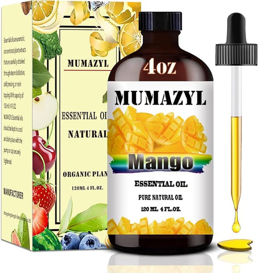 Mango Essential Oil, Mango Oil 4 Fl Oz 120ML for Diffuser Humidifier Yoga Cleaning DIY Candle Soap Making Essential Oils - Bloomnest